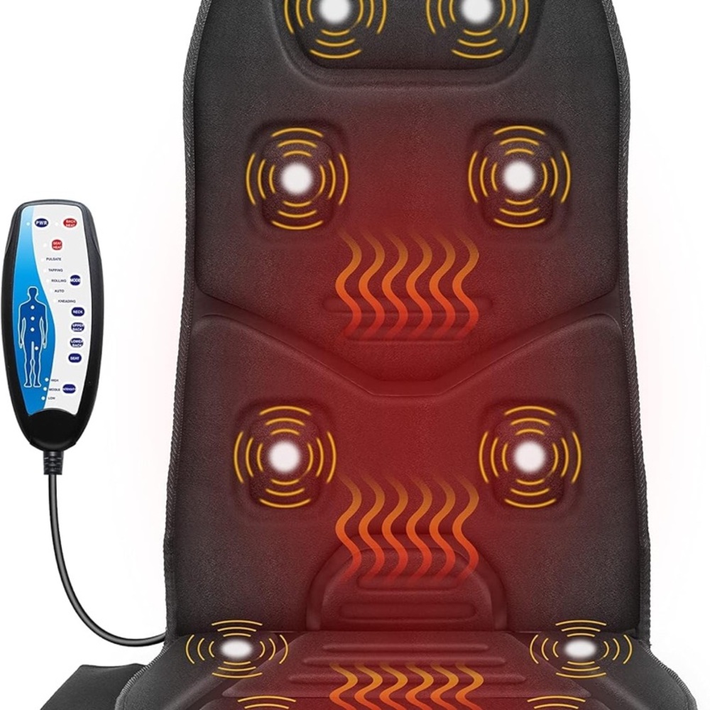 Black Massage Seat Cushion with Heat